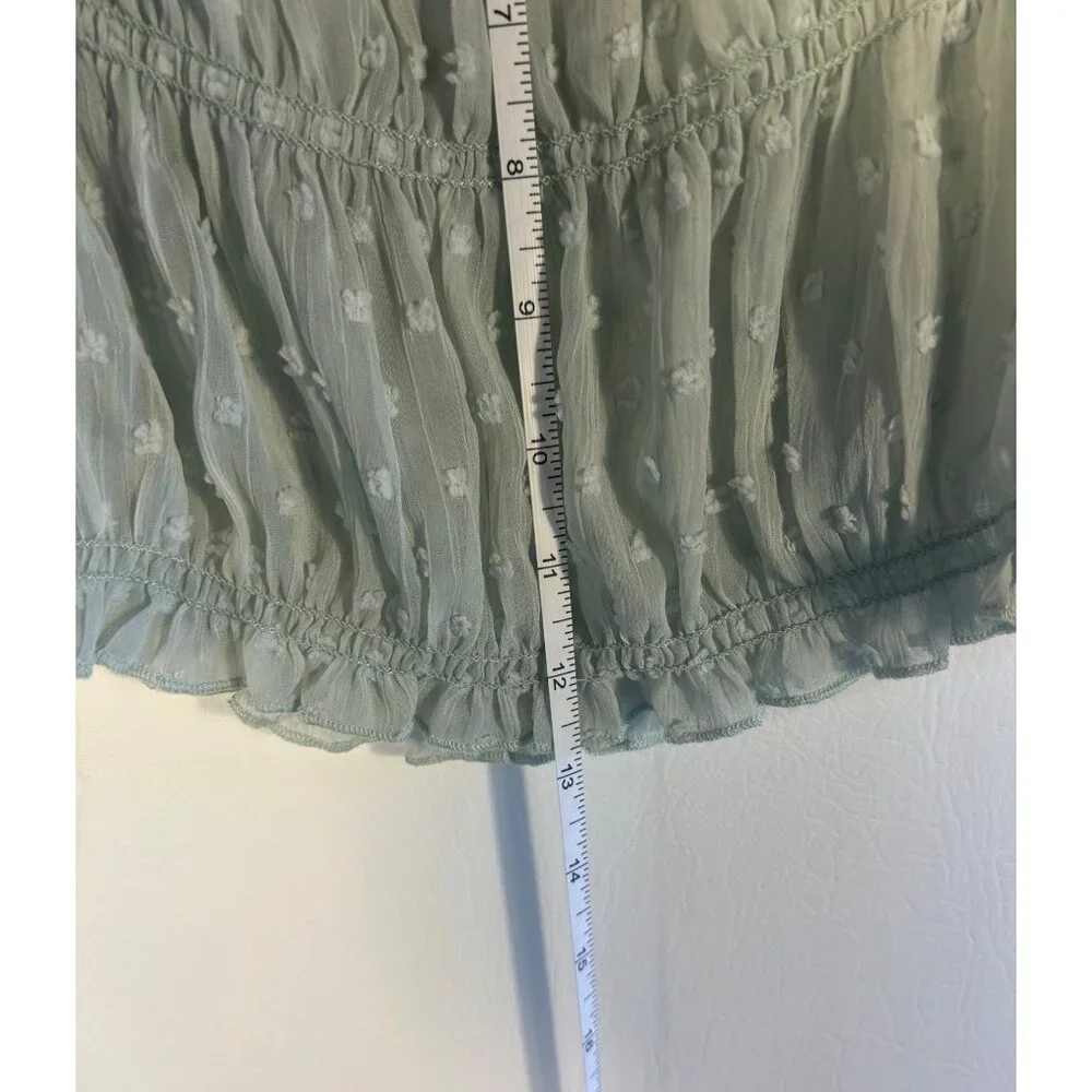 Hem & Thread Boho Chic Sheer Peasant Blouse With Polka Dot Details Size S - Picture 4 of 6